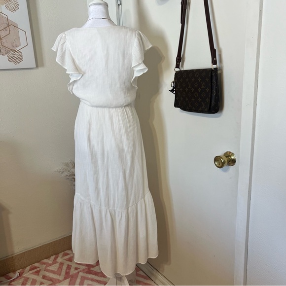 LUSH midi ruffle off white dress size S - Picture 13 of 14